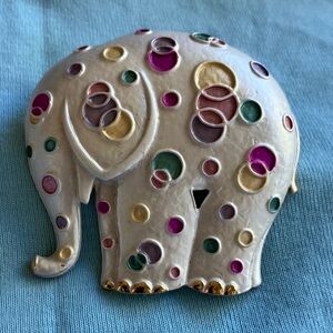 Colorful Elephant Brooch